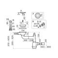 Схема Арматура для одночашевых моек с круглым переливом Omoikiri WK-1CL-R-AB022